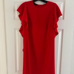 Chic Red Midi Dress with Flattering Silhouette